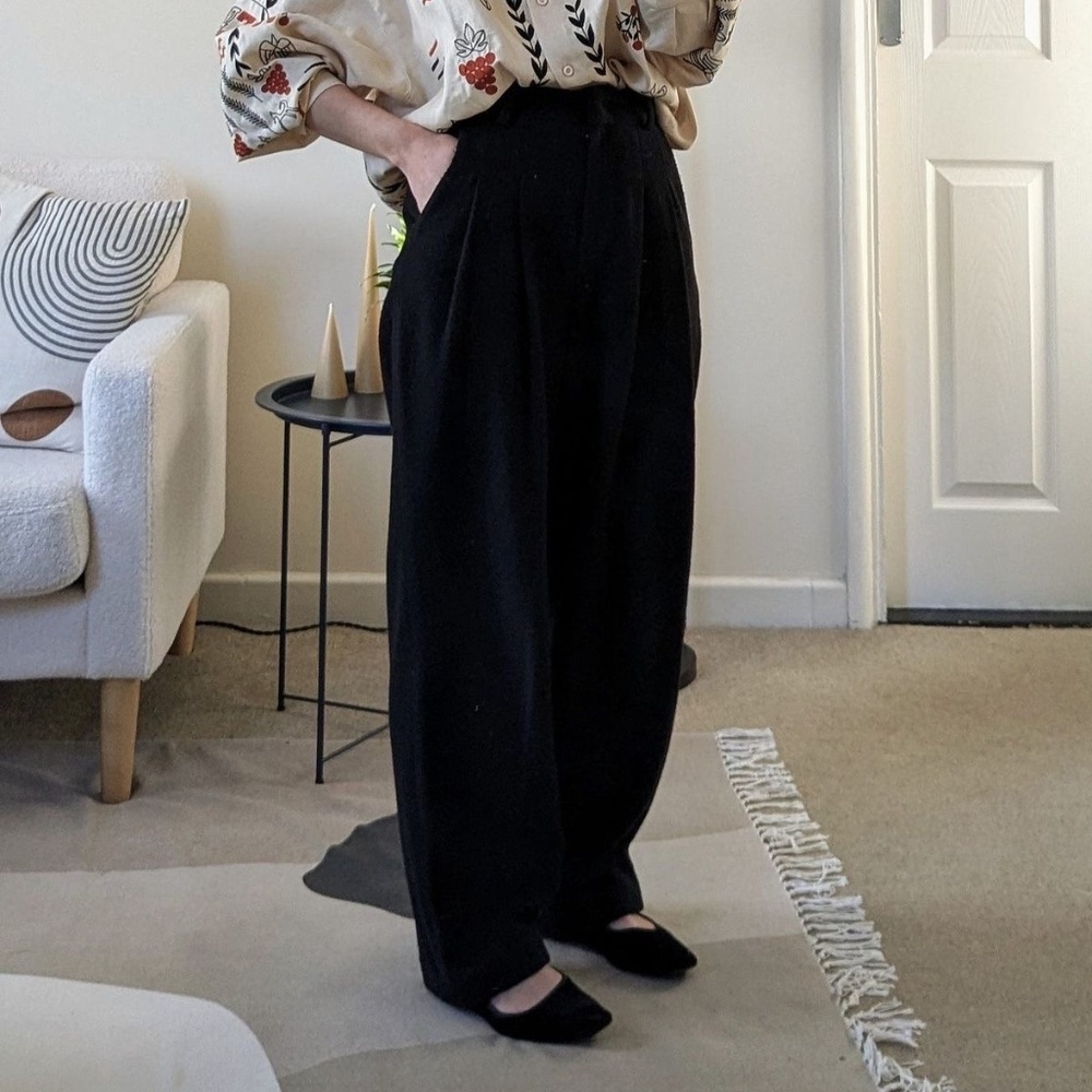 NWT Press Wide Leg Dress Pants Baggy Relaxed Fit Loose Size XL